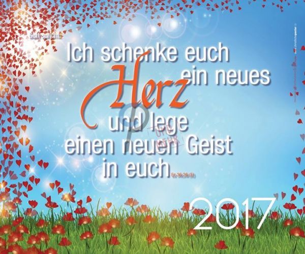 321-Jahreslosung 2017 - Blütenherzen (Querformat/Hochformat) Poster
